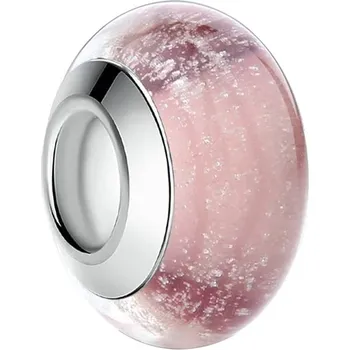 Přívěsek Stříbrný přívěsek s bílým sklem | přívěsek korálek na náramek - FB6366