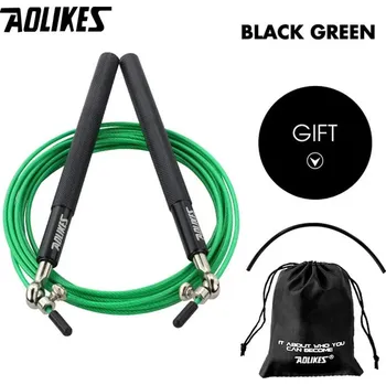Švihadlo Rychlostní švihadlo Aolikes pro crossfit a box | fitness švihadlo, sportovní pomůcka - 3202 – Černá zelená