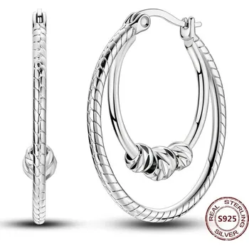 Náušnice Stříbrné kruhové náušnice se zirkonem | šperky 2 ks - JFE350