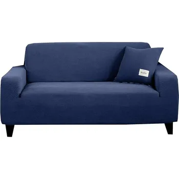 Napínací potah Elastický potah na sedačku geometrický design | dekorace - Tmavě modrá , 5 míst k sezení