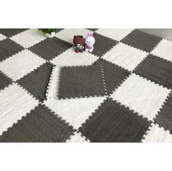 Dětská pěnová hrací podložka puzzle | koberec 20 ks - Bílošedá - L-J , Velikost