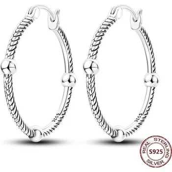 Náušnice Stříbrné kruhové náušnice se zirkonem | šperky 2 ks - JFE114