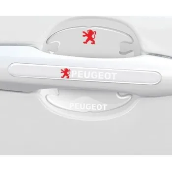 autokoberec Ochranné Samolepky pod kliky dveří automobilu PEUGEOT – SILNÁ FÓLIE, 8 ks