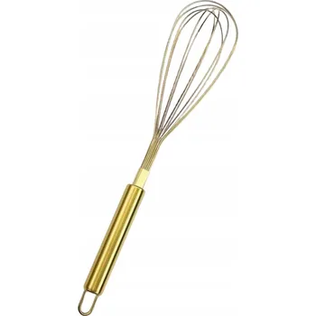 Šlehací metla Metlička z nerezové oceli zlatá 26,5 cm