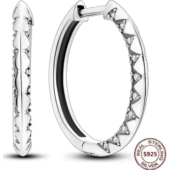 Náušnice Stříbrné kruhové náušnice se zirkonem | šperky 2 ks - JFE053