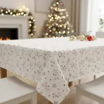 Ubrus PVC s textilním podkladem vánoční N4B/01 sobíci na béžovém žíhání, š.140cm (metráž)