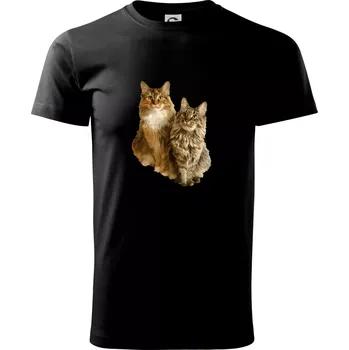 Pánské tričko Kočky vectorizované (Moňas) - Triko extra velké (5-8XL) - 8XL ( Černá )