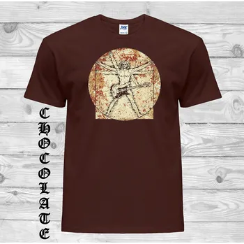 Pánské tričko levne-bavlnene-vtipne-tricko-potisk-DaVinci Barva: Chocolate - čokoládově hnědá, velikost: XL