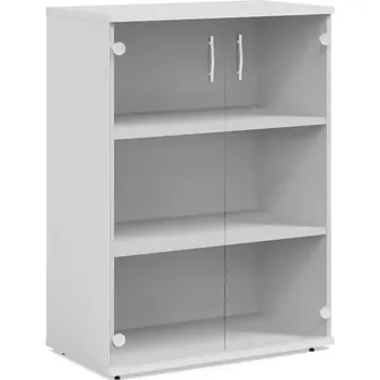 Šatní skříň Kancelářská skříň LENZA EXPRES SC44 – prosklená bílá (W)