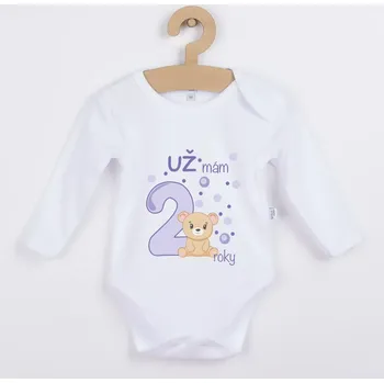 Dětské body s medvídkem - Už mám 2 roky Barva: Fialová, Velikost: 74