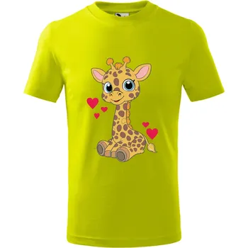 Dětské tričko Žirafa Barva: LIMETKOVÁ, Velikost: 158