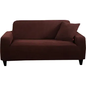 Napínací potah Elastický potah na sedačku geometrický design | dekorace - tmavě hnědá , 3místná vozidla