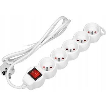 Napájecí kabel Prodlužovací Kabel Orno 5 m, 5 ks bílá