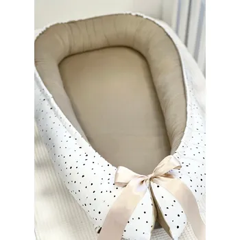 Hnízdečko pro miminko Oboustranné hnízdečko pro miminko - béžové s puntíky