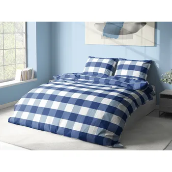 Povlečení Aaryans bavlněné povlečení Kostky modré 140x200/70x90 cm