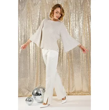 Dámské kalhoty MONARI GLAMOUR NIGHTS dámské kalhoty světle béžové saténové