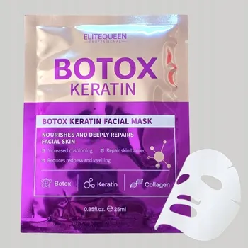 Pleťová maska KERATINOVÁ MASKA PROTI VRÁSKÁM V PLÁTKU NA OBLIČEJ + KOLAGEN