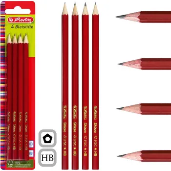 Grafitová tužka Sada tužek dřevěná tužka HB 4ks HERLITZ