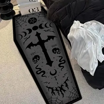 Koberec Strašidelný omyvatelný koberec s lebkou | bytový textil - SJR5 , 50X80CM (1,6X2,6 STOPY)