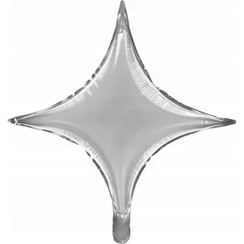 Balónek Fóliový balónek Hvězda 4-cípá, 45 cm, stříbrný