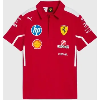 Pánské tričko Týmová polokošile Scuderia Ferrari F1 s logy sponzorů M