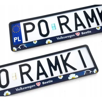 Obraz VW NEW BEETLE BROUK CABRIO rámečky pod registrační značky