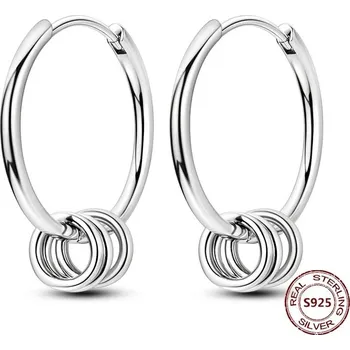 Náušnice Stříbrné kruhové náušnice se zirkonem | šperky 2 ks - JFE203