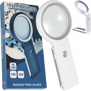 Lupa LUPA NA ČTENÍ 30X 10X ZVĚTŠOVACÍ SKLO S LED PODSVÍCENÍM