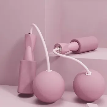 Bezdrátové fitness švihadlo s těžkými koulemi | posilovací pomůcka - Velký růžový míč