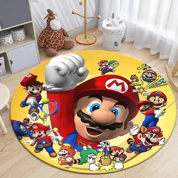 Koberec Super Mario kulatý herní koberec | bytový textil - 4 , 80x80cm