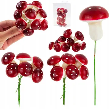 umělá květina HOUBY NA DRÁTKU UMĚLÉ HOUBY PODZIMNÍ DEKORACE MUCHOMŮRKY