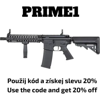 Airsoftová zbraň Specna Arms SA Daniel Defence® MK18 (SA-P19 Prime™ HAL ETU) s bezuhlíkovým motorem - Černá