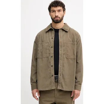 Manšestrová košile Armani Exchange pánská, zelená barva, regular, s klasickým límcem, XM001588 AF18825 XM001588.AF18825 91X, vel. XXL