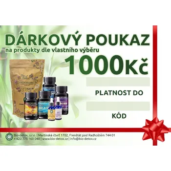 Dárkový potravinový koš BIO-DETOX DÁRKOVÝ POUKAZ ZA 1000,-KČ