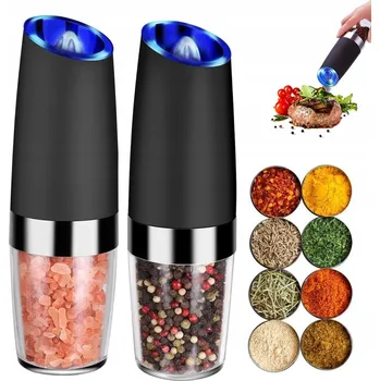 Kuchyňský mlýnek 2 KS ELEKTRICKÝ MLÝNEK NA PEPŘ A SŮL S GRAVITAČNÍM SENZOREM A LED OSVĚTLENÍM