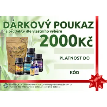 Dárkový potravinový koš BIO-DETOX DÁRKOVÝ POUKAZ ZA 2000,-KČ