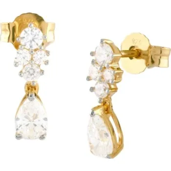 Náušnice Guess Třpytivé visací náušnice z pozlaceného stříbra Jardin JSBE04492JWYGT/U + 2 měsíce na vrácení zboží