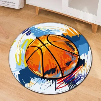 Koberec Sportovní kulatý koberec pro kluky | podložka - 3 , 80x80cm