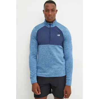 Pánská mikina Joggingová mikina New Balance Athletics Heat Grid modrá barva, MT43204HEB 55X, vel. S