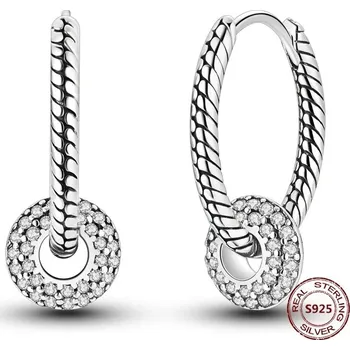 Náušnice Stříbrné kruhové náušnice se zirkonem | šperky 2 ks - JFE358