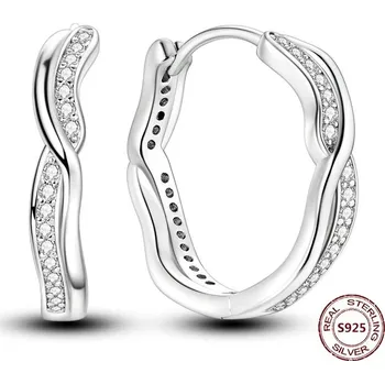 Náušnice Stříbrné kruhové náušnice se zirkonem | šperky 2 ks - JFE232