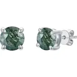 MA-0008 Stříbrné náušnice s mechovými acháty