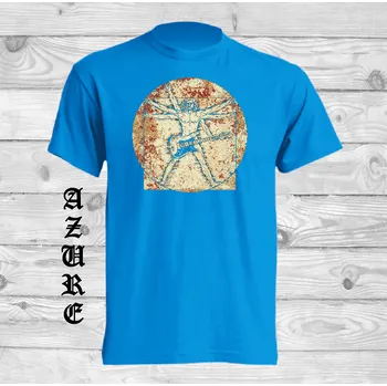 Pánské tričko levne-bavlnene-vtipne-tricko-potisk-DaVinci Barva: Azure - azurově modrá, velikost: XL