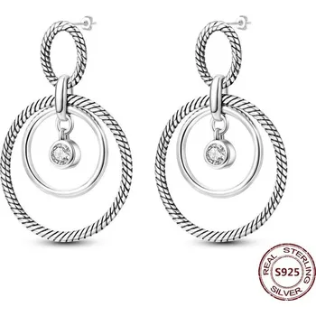 Náušnice Stříbrné kruhové náušnice se zirkonem | šperky 2 ks - JFE054