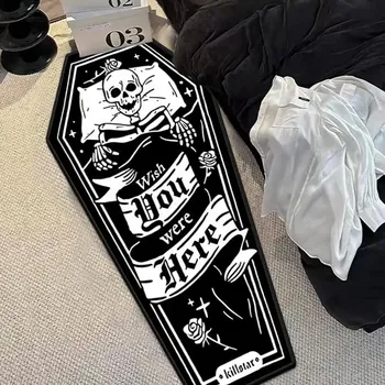 Koberec Strašidelný omyvatelný koberec s lebkou | bytový textil - SJR3 , 40X120CM (1,3X3,9 STOPY)