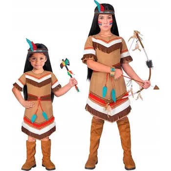 Karnevalový kostým KOSTÝM INDIÁNKA KARNEVALOVÝ PŘEVLEK PRO DÍVKY HALLOWEEN 116