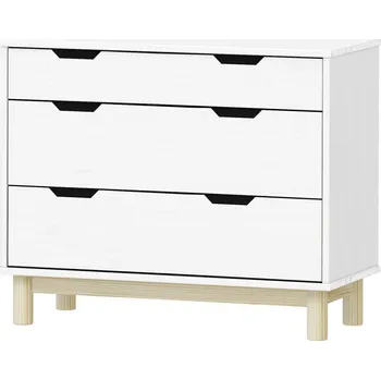 Knihovna IdeaNabytek Komoda 2+1 zásuvky BONITO 2 bílý lak