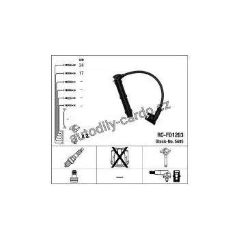 Zapalovací kabel Sada kabelů pro zapalování NGK RC-FD1203 - FORD