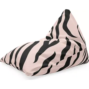 Sedací pytel Sablio Sedací vak Triangl Růžový vzor zebry: 120 x 100 x 100 cm