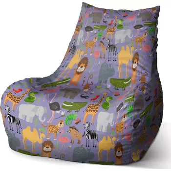 Sedací pytel Sablio Sedací vak Bean Animované safari - 100 x 90 x 45 cm